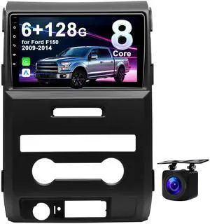 8Core 6G+128G Car Radio for Ford F150 2009-2014: Upgrade Android 15 9" Touchscreen Stereo Head Unit CarPlay Android Auto, BT, Wi-Fi 6, GPS, AM, FM, RDS, 48EQ, SWC, 1080P Backup Camera (Fit Manual AC) 8Core 6G+128G Car Radio for Ford F150 2009-2014: Upgrade Android 15 9" Touchscreen Stereo Head Unit CarPlay Android Auto, BT, Wi-Fi 6, GPS, AM, FM, RDS, 48EQ, SWC, 1080P Backup Camera (Fit Manual AC)
