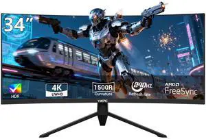 34 Inch Curved Ultrawide Gaming Monitor, WQHD 1440P 240Hz Computer Screen, 21:9 1500R 1ms MPRT 4000:1 Contrast, HDR10, 300nits, sRGB 99%, Height Adjustable Stand, HDMI 2.0, DP 1.4, VESA 34 Inch Curved Ultrawide Gaming Monitor, WQHD 1440P 240Hz Computer Screen, 21:9 1500R 1ms MPRT 4000:1 Contrast, HDR10, 300nits, sRGB 99%, Height Adjustable Stand, HDMI 2.0, DP 1.4, VESA