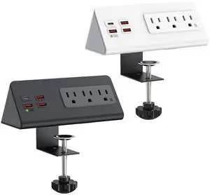 Nightstand Charging Station, Nightstand Edge Power Strip with 3 AC Outlets, 4 Fast Charging USB Ports, Connect 6.56FT Flat Plug, Desk Surge Protector for Office Home Hotel, 2-Pack(Black/White) Nightstand Charging Station, Nightstand Edge Power Strip with 3 AC Outlets, 4 Fast Charging USB Ports, Connect 6.56FT Flat Plug, Desk Surge Protector for Office Home Hotel, 2-Pack(Black/White)