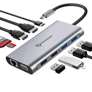 USB C Docking Station Dual Monitor, 11 in 1 USB C Hub Triple Display, Laptop Dock with 2 HDMI, Ethernet, VGA, 100W PD, SD/TF Card Slot, 4USB for MacBook Dell HP Surface Lenovo ASUS USB C Docking Station Dual Monitor, 11 in 1 USB C Hub Triple Display, Laptop Dock with 2 HDMI, Ethernet, VGA, 100W PD, SD/TF Card Slot, 4USB for MacBook Dell HP Surface Lenovo ASUS