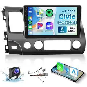 8 Core 4G+64G Car Radio for Honda Civic 2006 2007 2008 2009 2010 2011, Wireless Carplay Android Auto Car Stereo, 10.1 IPS Touchscreen with WiFi, GPS, Bluetooth,FM/RDS, 32EQ DSP, Rear Camera 8 Core 4G+64G Car Radio for Honda Civic 2006 2007 2008 2009 2010 2011, Wireless Carplay Android Auto Car Stereo, 10.1 IPS Touchscreen with WiFi, GPS, Bluetooth,FM/RDS, 32EQ DSP, Rear Camera