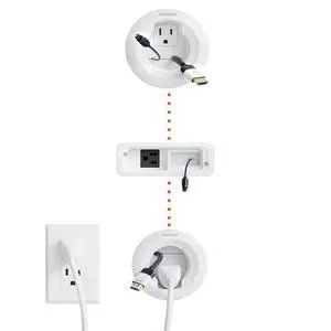 in Wall Cable Management Kit for TV & Soundbar - Cord Concealer & Power Kit - Powers Devices & Hides All Cables - Comes with Circle Saw Drilling Attachment & Drywall Hand Saw in Wall Cable Management Kit for TV & Soundbar - Cord Concealer & Power Kit - Powers Devices & Hides All Cables - Comes with Circle Saw Drilling Attachment & Drywall Hand Saw
