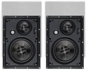 3-Way Carbon Fiber In-Wall Speakers - 6.5-Inch, Pair, With Magnetic Grille, Black - Alpha Series 3-Way Carbon Fiber In-Wall Speakers - 6.5-Inch, Pair, With Magnetic Grille, Black - Alpha Series
