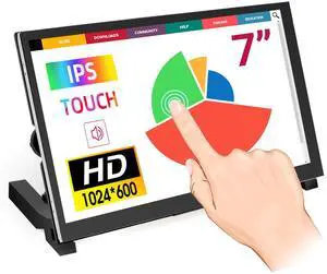 7 Inch Touchscreen Monitor for Raspberry Pi - 1024x600 IPS Capacitive Touch Screen HD Mini LCD Display with Stand Compatible with Raspberry Pi 5/4B/3B+/3B, BB Black, Win11/10/8/7, Driver Free 7 Inch Touchscreen Monitor for Raspberry Pi - 1024x600 IPS Capacitive Touch Screen HD Mini LCD Display with Stand Compatible with Raspberry Pi 5/4B/3B+/3B, BB Black, Win11/10/8/7, Driver Free