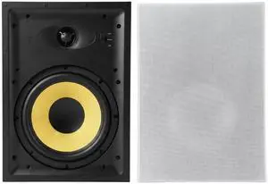 in-Wall Speakers, 8", in Wall Speaker System with Paintable Grille, Hi-Fi Sound, 200W Peak, 2-Way Rectangular Speakers, for Damp Humid Indoor Placement, Bath, Kitchen, Covered Porches, 1 Pair in-Wall Speakers, 8", in Wall Speaker System with Paintable Grille, Hi-Fi Sound, 200W Peak, 2-Way Rectangular Speakers, for Damp Humid Indoor Placement, Bath, Kitchen, Covered Porches, 1 Pair