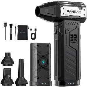 Compressed Air Duster - 2 Swappable Battey Packs () | 15K RPM BLDC 150 mph Air flow, 3-Speed Rechargeable Air Duster for Dust/Snow Cleaning Compressed Air Duster - 2 Swappable Battey Packs () | 15K RPM BLDC 150 mph Air flow, 3-Speed Rechargeable Air Duster for Dust/Snow Cleaning