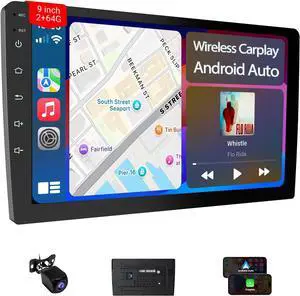 9" Double Din Car Stereo - 2+64GB Wireless Apple CarPlay & Android Auto, HD Touchscreen Car Radio with Backup Camera,Car Accessories, GPS Navigation 9" Double Din Car Stereo - 2+64GB Wireless Apple CarPlay & Android Auto, HD Touchscreen Car Radio with Backup Camera,Car Accessories, GPS Navigation