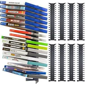Video Game Storage Wall Mount Game Case Holder, Metal Wall Mounted Media Storage Shelves for PS, Xbox, Switch Game Organizer (8-Pack) Video Game Storage Wall Mount Game Case Holder, Metal Wall Mounted Media Storage Shelves for PS, Xbox, Switch Game Organizer (8-Pack)