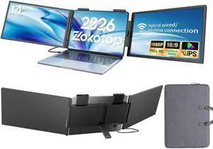 One Cable No Driver Laptop Screen Extender, 14" FHD IPS Ultra-Slim Triple Portable Monitor, 1-Min Setup Single USB-C HDMI Wi-Fi Plug & Play Travel Monitor for 13"-16.5" Windows & MacBook One Cable No Driver Laptop Screen Extender, 14" FHD IPS Ultra-Slim Triple Portable Monitor, 1-Min Setup Single USB-C HDMI Wi-Fi Plug & Play Travel Monitor for 13"-16.5" Windows & MacBook