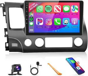 5G WiFi 8Core 4G 64G Car Radio for Honda Civic 2006-2011 Stereo Upgrade 10.1inch 1280x720P QLED Touch Screen 5.1Bluetooth DSP FM/RDS Wireless CarPlay Android Auto GPS SWC Backup Camera 5G WiFi 8Core 4G 64G Car Radio for Honda Civic 2006-2011 Stereo Upgrade 10.1inch 1280x720P QLED Touch Screen 5.1Bluetooth DSP FM/RDS Wireless CarPlay Android Auto GPS SWC Backup Camera