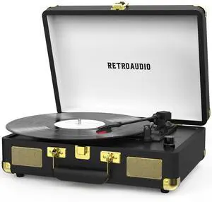 Vinyl Record Player 3-Speed Bluetooth Portable Suitcase Belt-Driven Record Player with 2 Built-in Stereo Speakers Vinyl Vintage Turntable Phonograph Records Player with RCA Line Out, AUX Out Vinyl Record Player 3-Speed Bluetooth Portable Suitcase Belt-Driven Record Player with 2 Built-in Stereo Speakers Vinyl Vintage Turntable Phonograph Records Player with RCA Line Out, AUX Out