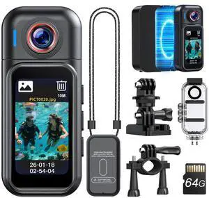 Mini Body Camera Waterproof, 64GB Wearable Camera with Smart Touch Screen, 7 Hours Recording with Charging Dock, Magnetic Clips, up to 33FT Waterproof Case for Vlogging, Daily Use W3 Mini Body Camera Waterproof, 64GB Wearable Camera with Smart Touch Screen, 7 Hours Recording with Charging Dock, Magnetic Clips, up to 33FT Waterproof Case for Vlogging, Daily Use W3