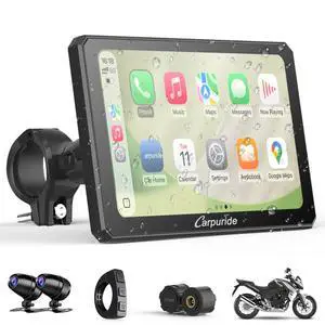W712DT for Motorcycle CarPlay & Android Auto & TPMS - HD1080p Dash Cam, 7-inch Waterproof Rotatable Touchscreen for Navigation, Bluetooth, Loop Recording, Wired Controller W712DT for Motorcycle CarPlay & Android Auto & TPMS - HD1080p Dash Cam, 7-inch Waterproof Rotatable Touchscreen for Navigation, Bluetooth, Loop Recording, Wired Controller