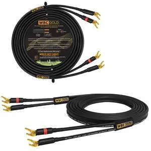 25 Foot WBC-GOLD-LOCAP-SPKR-12 AWG - Low-Capacitance - Low-Inductance - High Purity OFC - Audiophile HiFi Speaker Cable Pair with Eminence Gold Spade Plugs 25 Foot WBC-GOLD-LOCAP-SPKR-12 AWG - Low-Capacitance - Low-Inductance - High Purity OFC - Audiophile HiFi Speaker Cable Pair with Eminence Gold Spade Plugs