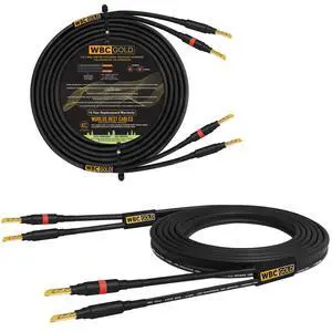 25 Foot WBC-GOLD-LOCAP-SPKR-12 AWG - Low-Capacitance - Low-Inductance - High Purity OFC - Audiophile HiFi Speaker Cable Pair with Eminence Gold Banana Plugs 25 Foot WBC-GOLD-LOCAP-SPKR-12 AWG - Low-Capacitance - Low-Inductance - High Purity OFC - Audiophile HiFi Speaker Cable Pair with Eminence Gold Banana Plugs