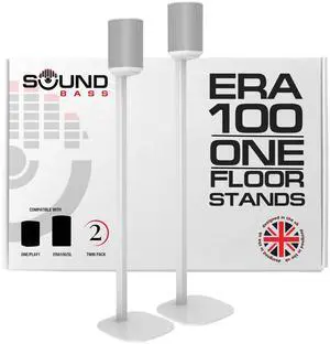 ERA 100 Floor Stand, Twin (2pcs), Compatible with Sonos ERA100 & ERA 100 SL, Sonos ONE & Play:1 Speakers, Accessories Included. Designed in The UK, Double, Pair (White) ERA 100 Floor Stand, Twin (2pcs), Compatible with Sonos ERA100 & ERA 100 SL, Sonos ONE & Play:1 Speakers, Accessories Included. Designed in The UK, Double, Pair (White)