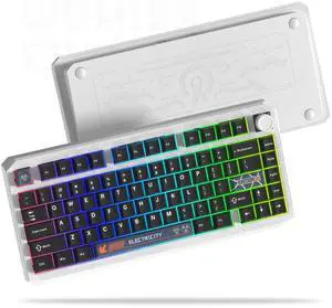 ERA75 75% Wireless Mechanical Keyboard with VIA/QMK, Knob Full Aluminum Custom Keyboard, Pre-lubed POM Switches RGB Creamy Gaming Key Board, 3-Mode Gasket Hot Swappable, White ERA75 75% Wireless Mechanical Keyboard with VIA/QMK, Knob Full Aluminum Custom Keyboard, Pre-lubed POM Switches RGB Creamy Gaming Key Board, 3-Mode Gasket Hot Swappable, White