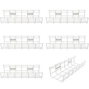 Under Desk Cable Management- 6 Pack Cord Organizer. Metal Wire Cable Management Tray for Office, Studio and Home. Super Sturdy Under Table Cable Managements - White Cable Organizer Under Desk Cable Management- 6 Pack Cord Organizer. Metal Wire Cable Management Tray for Office, Studio and Home. Super Sturdy Under Table Cable Managements - White Cable Organizer
