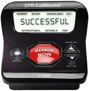 CPR V100K Call Blocker for Landline Phones - Block Unwanted Calls with One Touch Big Red Button - Pre-Loaded with 100,000 Known Nuisance Numbers - Requires Caller ID CPR V100K Call Blocker for Landline Phones - Block Unwanted Calls with One Touch Big Red Button - Pre-Loaded with 100,000 Known Nuisance Numbers - Requires Caller ID