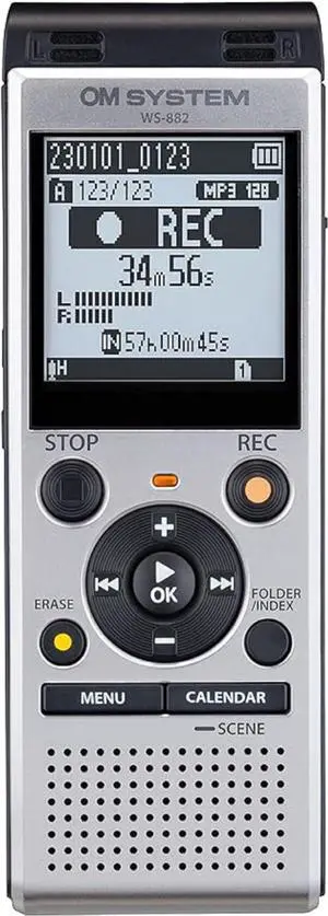 Olympus WS-882 Digital Voice Recorder, with Linear PCM/MP3 Recording Formats, USB Direct, 4gb Playback Speed and Volume Adjust, File Index, Erase Selected Files Olympus WS-882 Digital Voice Recorder, with Linear PCM/MP3 Recording Formats, USB Direct, 4gb Playback Speed and Volume Adjust, File Index, Erase Selected Files