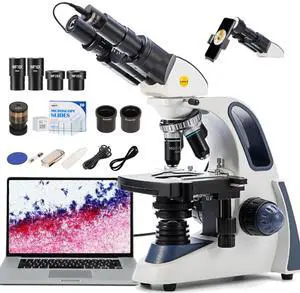 SW380B Binocular Compound Microscope,40X-2500X with 2.0MP Camera,100pcs Microscope Slides,Microscope Kit for Students School Lab SW380B Binocular Compound Microscope,40X-2500X with 2.0MP Camera,100pcs Microscope Slides,Microscope Kit for Students School Lab