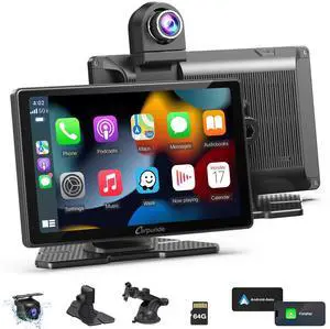 W703 Wireless CarPlay for Apple CarPlay & Android Auto, 7" IPS Portable Car Audio Receivers with 4K Front and 1080P Backup Cam, Loop Recording/Mirror Link/Light & G-Sensor/Siri/Navigation/FM W703 Wireless CarPlay for Apple CarPlay & Android Auto, 7" IPS Portable Car Audio Receivers with 4K Front and 1080P Backup Cam, Loop Recording/Mirror Link/Light & G-Sensor/Siri/Navigation/FM