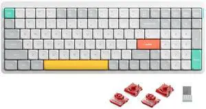 Air96 V2 Wireless Mechanical Keyboard,100 Keys RGB Backlit Keyboard,Supports Bluetooth 5.1,2.4G and Wired Connection,for PC/Laptop/Windows/Mac -White Gateron Cowberry Switch Air96 V2 Wireless Mechanical Keyboard,100 Keys RGB Backlit Keyboard,Supports Bluetooth 5.1,2.4G and Wired Connection,for PC/Laptop/Windows/Mac -White Gateron Cowberry Switch