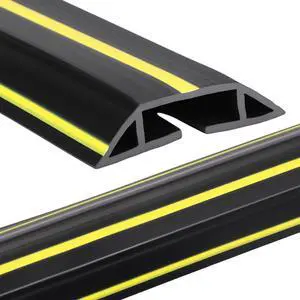 30 FT Floor Cable Cover Heavy Duty Cord Cover Protector Power Cable Protector Soft Extension, Organize and Protect Wire on Floor for Home Office or Outdoor Settings (Black, Yellow) 30 FT Floor Cable Cover Heavy Duty Cord Cover Protector Power Cable Protector Soft Extension, Organize and Protect Wire on Floor for Home Office or Outdoor Settings (Black, Yellow)