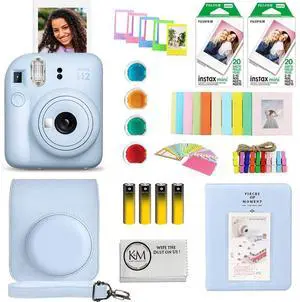 INSTAX Mini 12 Instant Film Camera | Pastel Blue Bundled with INSTAX Mini Instant Film |40 Exposures + Instax Accessory Bundle + AA Batteries + Cleaning Cloth (10 Items) INSTAX Mini 12 Instant Film Camera | Pastel Blue Bundled with INSTAX Mini Instant Film |40 Exposures + Instax Accessory Bundle + AA Batteries + Cleaning Cloth (10 Items)