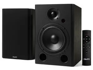 NEUMI BS5P-ARC 75-Watt Powered Bookshelf Speakers, Bluetooth, HDMI, USB, Optical, Coaxial, Remote Control, 5-Inch Woofer, 1-Inch Tweeter, Dark Wood, 1 Pair NEUMI BS5P-ARC 75-Watt Powered Bookshelf Speakers, Bluetooth, HDMI, USB, Optical, Coaxial, Remote Control, 5-Inch Woofer, 1-Inch Tweeter, Dark Wood, 1 Pair