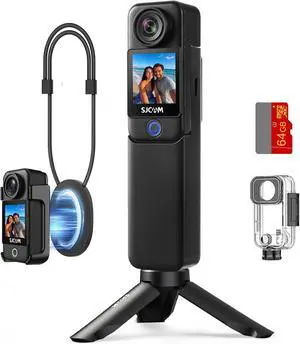 C300 2IN1 Vlogging Camera,64GB 4K Pocket Travel YouTube Content Streaming,7H Power,6-Axis Stabilization,Dual-Touch Screen,30M Waterproof,Werable begginers Camera,familly C300 2IN1 Vlogging Camera,64GB 4K Pocket Travel YouTube Content Streaming,7H Power,6-Axis Stabilization,Dual-Touch Screen,30M Waterproof,Werable begginers Camera,familly