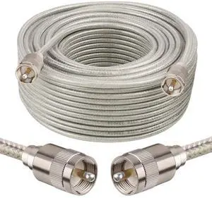 CB Coax Cable 100ft,RG8X Stranded Core UHF PL259 Male to Male Low Loss CB Antenna Cable 50 Ohm for HAM Radio,Antenna Analyzer,Dummy Load,SWR Meter CB Coax Cable 100ft,RG8X Stranded Core UHF PL259 Male to Male Low Loss CB Antenna Cable 50 Ohm for HAM Radio,Antenna Analyzer,Dummy Load,SWR Meter