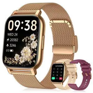 Smart Watch for Women (3 Bands), Fitness Tracker with Bluetooth Calls | IPX8 Waterproof Smartwatch for Android iPhone, 112+ Sport Modes, Heart Rate/Sleep/SpO2 Monitor Smart Watch for Women (3 Bands), Fitness Tracker with Bluetooth Calls | IPX8 Waterproof Smartwatch for Android iPhone, 112+ Sport Modes, Heart Rate/Sleep/SpO2 Monitor