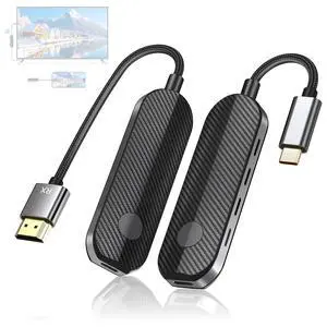 Wireless HDMI USB-C Transmitter and Receiver Kit,HDMI Wireless Adapter Compatible with iPhone 15-17/iPad/MacBook for TV/Projector,1080P@60Hz 4K Decoding,165ft Range, No WiFi Needed Wireless HDMI USB-C Transmitter and Receiver Kit,HDMI Wireless Adapter Compatible with iPhone 15-17/iPad/MacBook for TV/Projector,1080P@60Hz 4K Decoding,165ft Range, No WiFi Needed