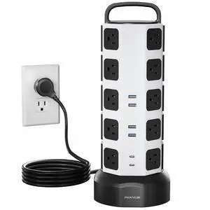 Power Strip Tower Surge Protector, 20 AC 6 USB (2 USB C), 1050J | 6.5Ft Retractable Extension Cord with Multiple Outlets, 1625W/13A Outlet Extender, USB Charging Station for Home Office Dorm Power Strip Tower Surge Protector, 20 AC 6 USB (2 USB C), 1050J | 6.5Ft Retractable Extension Cord with Multiple Outlets, 1625W/13A Outlet Extender, USB Charging Station for Home Office Dorm
