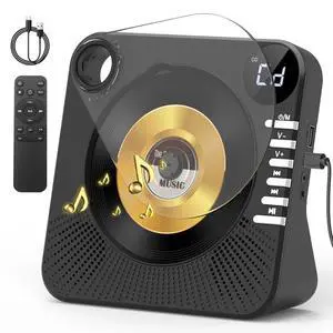 CD Player with HiFi Dual Speaker Bluetooth/USB/AUX Mode for Home Black | Desktop CD Player with Remote Control,Dust Cover,LCD Display,Sleep Timer,EQ Sound,A-B Repeat,Kids,Gift CD Player with HiFi Dual Speaker Bluetooth/USB/AUX Mode for Home Black | Desktop CD Player with Remote Control,Dust Cover,LCD Display,Sleep Timer,EQ Sound,A-B Repeat,Kids,Gift