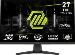 MAG 272F 27-inch 1920 x 1080 (FHD) Gaming Office Monitor, 200Hz, AMD FreeSync Premium, HDR Ready, HDMI, VGA Port, VESA, Tilt, 0.5ms, Black MAG 272F 27-inch 1920 x 1080 (FHD) Gaming Office Monitor, 200Hz, AMD FreeSync Premium, HDR Ready, HDMI, VGA Port, VESA, Tilt, 0.5ms, Black