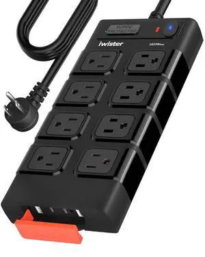 Outdoor Power Strip Waterproof IPX6, Outlet Extender, 15.5W, 8 AC, 2 USB C | 5FT Extension Cord with Surge Protector, 1625W/13A, Wall-Mountable, Ideal for Home Office, Kitchen, Porch, Patio, UL Listed Outdoor Power Strip Waterproof IPX6, Outlet Extender, 15.5W, 8 AC, 2 USB C | 5FT Extension Cord with Surge Protector, 1625W/13A, Wall-Mountable, Ideal for Home Office, Kitchen, Porch, Patio, UL Listed