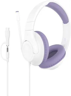 SoundForm Inspire Wired Kids Headphones, USB-C & 3.5mm | Over-ear headset, boom mic, 85dB safe volume limit, RockStar shared listening mode, school, online learning SoundForm Inspire Wired Kids Headphones, USB-C & 3.5mm | Over-ear headset, boom mic, 85dB safe volume limit, RockStar shared listening mode, school, online learning