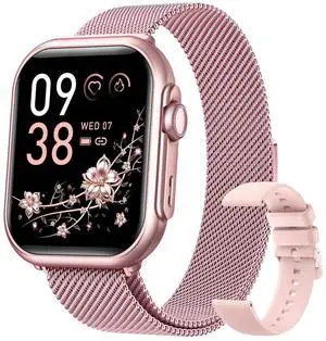 1.83" Smart Watches for Women (Android/iPhone), with 1000mAh Battery, 5ATM | 110+ sports modes, messages and app notifications, health monitoring(blood pressure, 24/7 heart rate, SpO2, sleep), Pink 1.83" Smart Watches for Women (Android/iPhone), with 1000mAh Battery, 5ATM | 110+ sports modes, messages and app notifications, health monitoring(blood pressure, 24/7 heart rate, SpO2, sleep), Pink