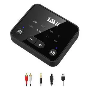 Bluetooth 5.3 Transmitter for TV to 2 Wireless Headphones/Speakers | aptX Adaptive/HD, Optical/AUX/RCA Audio Inputs with Volume Control, 100FT Long Range Bluetooth Adapter for Television Bluetooth 5.3 Transmitter for TV to 2 Wireless Headphones/Speakers | aptX Adaptive/HD, Optical/AUX/RCA Audio Inputs with Volume Control, 100FT Long Range Bluetooth Adapter for Television