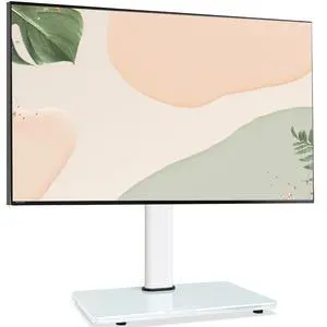 Swivel Universal TV Stand for 32-75 inch TVs with Tilt Down/Up, 8 Levels Height Adjustable Table Top TV Mount Stand with Stable Heavy Duty Tempered Glass Base, MAX VESA 600x400 mm up to 99lbs, White Swivel Universal TV Stand for 32-75 inch TVs with Tilt Down/Up, 8 Levels Height Adjustable Table Top TV Mount Stand with Stable Heavy Duty Tempered Glass Base, MAX VESA 600x400 mm up to 99lbs, White