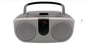 Sylvania SRCD243 Portable CD Player with AM/FM Radio, Boombox (Silver/Black) Sylvania SRCD243 Portable CD Player with AM/FM Radio, Boombox (Silver/Black)