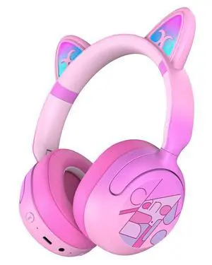 Kids Bluetooth Headphones, Active Noise Cancelling, 85dB Limit | LED cat ear, 40H playtime, Bluetooth 6.0, Fast charging, AUX Cable, Stereo Sound, Built-in mic for iPad Tablets Travel Kids Bluetooth Headphones, Active Noise Cancelling, 85dB Limit | LED cat ear, 40H playtime, Bluetooth 6.0, Fast charging, AUX Cable, Stereo Sound, Built-in mic for iPad Tablets Travel