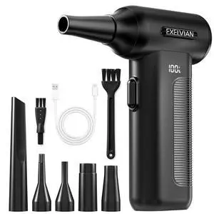 Compressed Air Duster Electric: 150000RPM 10000mAh LED 6-Gear Adjustable Keyboard Cleaner, Wireless Rechargeable Duster for Computer Keyboard Cleaning Compressed Air Duster Electric: 150000RPM 10000mAh LED 6-Gear Adjustable Keyboard Cleaner, Wireless Rechargeable Duster for Computer Keyboard Cleaning