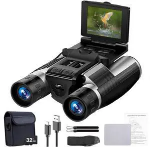12x32 Digital Binoculars with Camera, 48MP 2.5K Video for Bird Watching | 2.4" LCD 12x32 Binoculars Camera 48MP 2.5K Video Recorder for Sports Outdoor Hunting Concerts Includes 32GB Card 12x32 Digital Binoculars with Camera, 48MP 2.5K Video for Bird Watching | 2.4" LCD 12x32 Binoculars Camera 48MP 2.5K Video Recorder for Sports Outdoor Hunting Concerts Includes 32GB Card