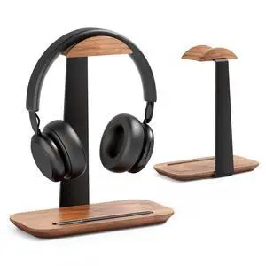 Walnut Headphone Stand, Wood Headset Holder with Storage for Desk | Solid Walnut & Aluminum, Anti-Slip Base, Universal for Gaming Headsets & AirPods Max, Extra Storage Tray Walnut Headphone Stand, Wood Headset Holder with Storage for Desk | Solid Walnut & Aluminum, Anti-Slip Base, Universal for Gaming Headsets & AirPods Max, Extra Storage Tray