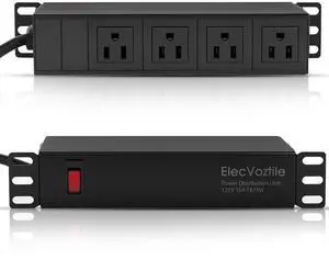 10 inch Rack PDU, 4 Rear Outlets, Surge Protected | 15A Overload Switch, 1U RackMount, Fits 10 inch Mini Server Rack, 6ft Power Cable 10 inch Rack PDU, 4 Rear Outlets, Surge Protected | 15A Overload Switch, 1U RackMount, Fits 10 inch Mini Server Rack, 6ft Power Cable