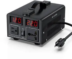 500W Voltage Converter Transformer(110V to 220V or 220V to 110V) Step Up/Down Converter 110/120 Volt - 220/240 Volt w/US Power Cord,Circuit Breaker Protection, LCD Screen Display, Manual Setting 500W Voltage Converter Transformer(110V to 220V or 220V to 110V) Step Up/Down Converter 110/120 Volt - 220/240 Volt w/US Power Cord,Circuit Breaker Protection, LCD Screen Display, Manual Setting