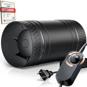 4 Inch Inline Duct Fan with Speed Controller, Upgraded Inline Fans High-Efficiency Exhaust Duct Fan, Low Noise HVAC Ventilation in Basement Bathroom Workshop Attic Grow Tent 4 Inch Inline Duct Fan with Speed Controller, Upgraded Inline Fans High-Efficiency Exhaust Duct Fan, Low Noise HVAC Ventilation in Basement Bathroom Workshop Attic Grow Tent